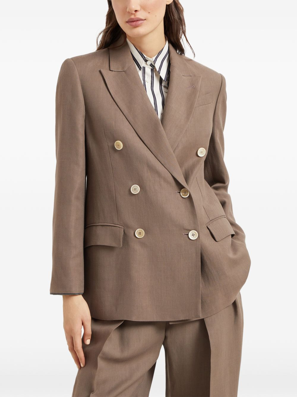 Monili-detail twill blazer - 3