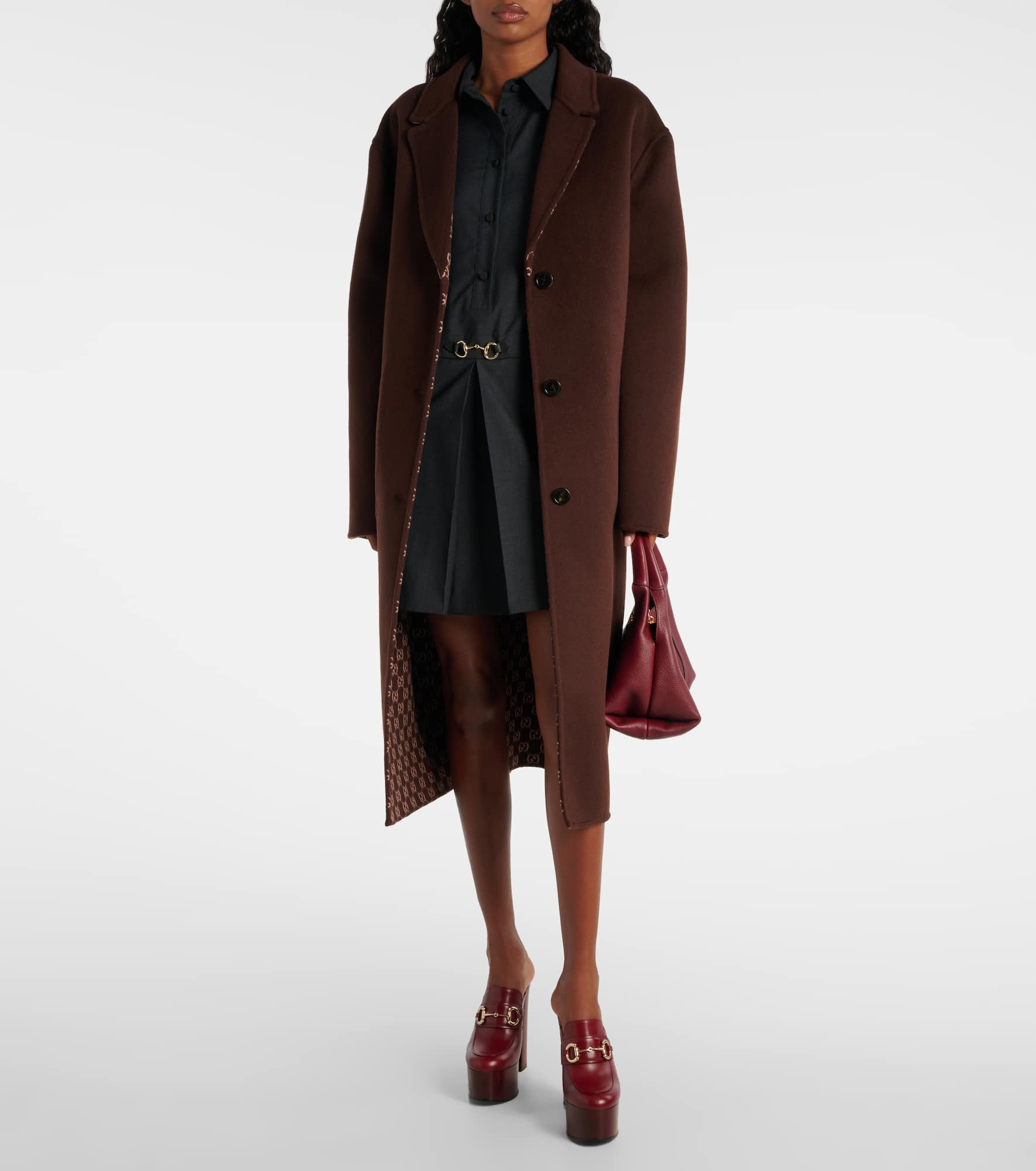 Single-breasted wool coat - 2