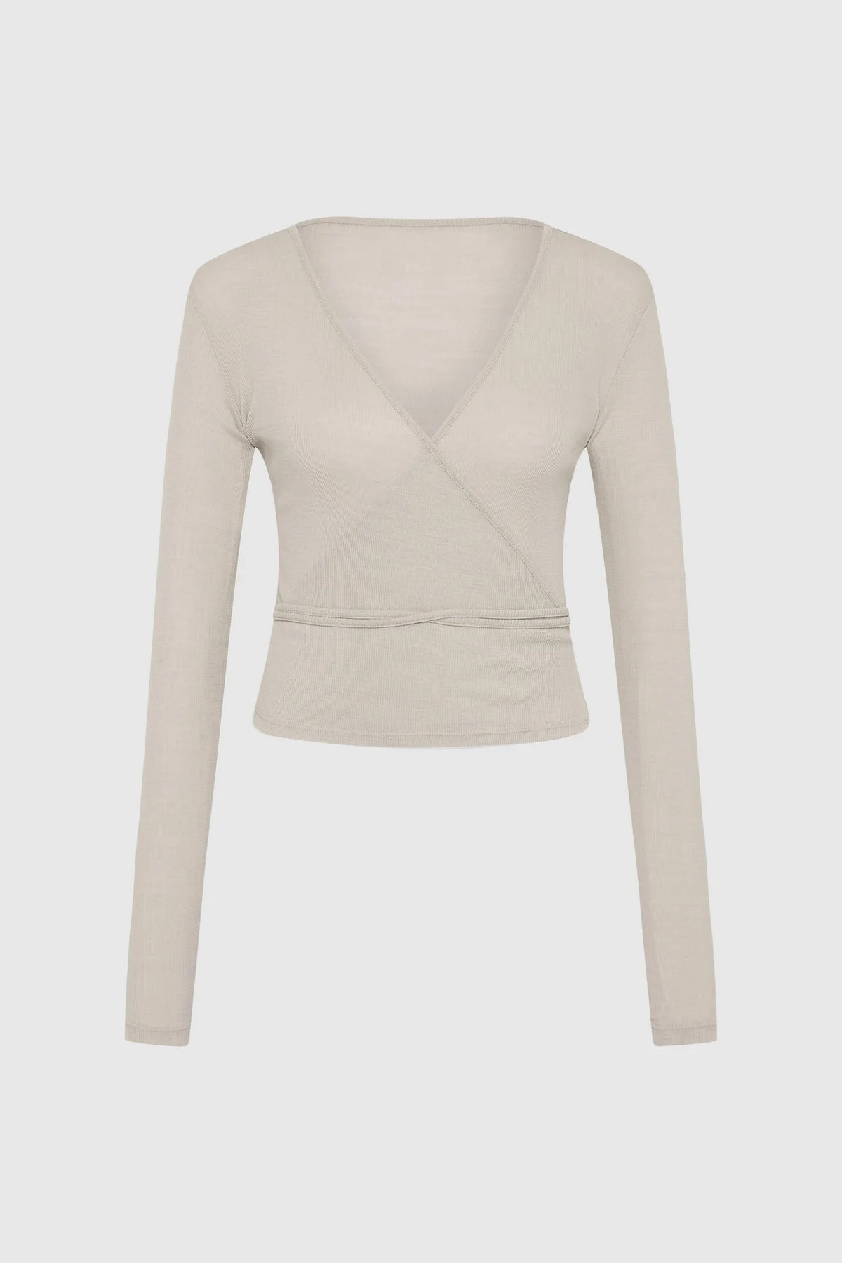 Baby Wool Wrap Top - Soft Ash - 1
