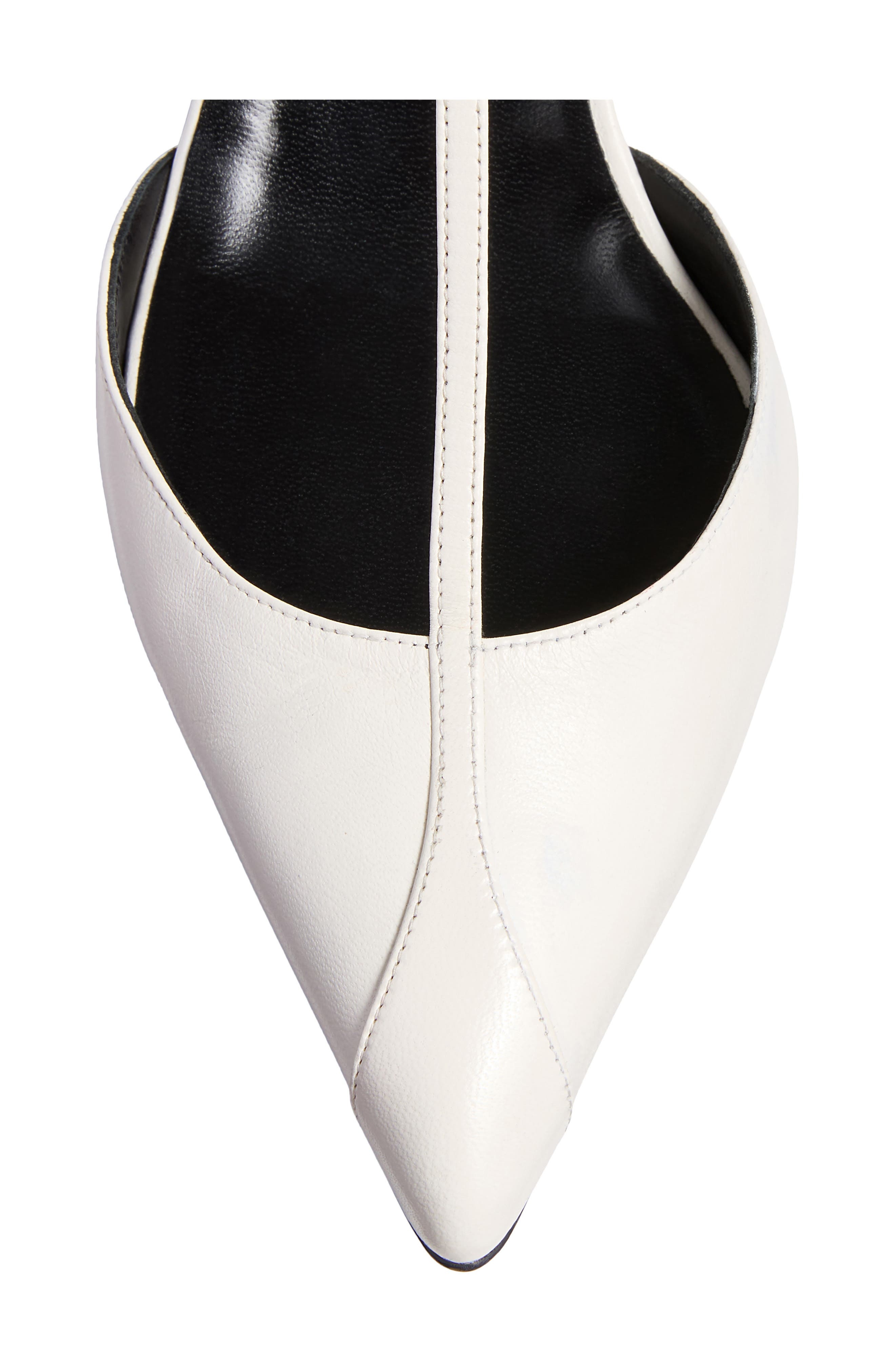 Khaite Mia Kitten Heel Pointed Toe T-Strap Pump in Optic White at Nordstrom - 5