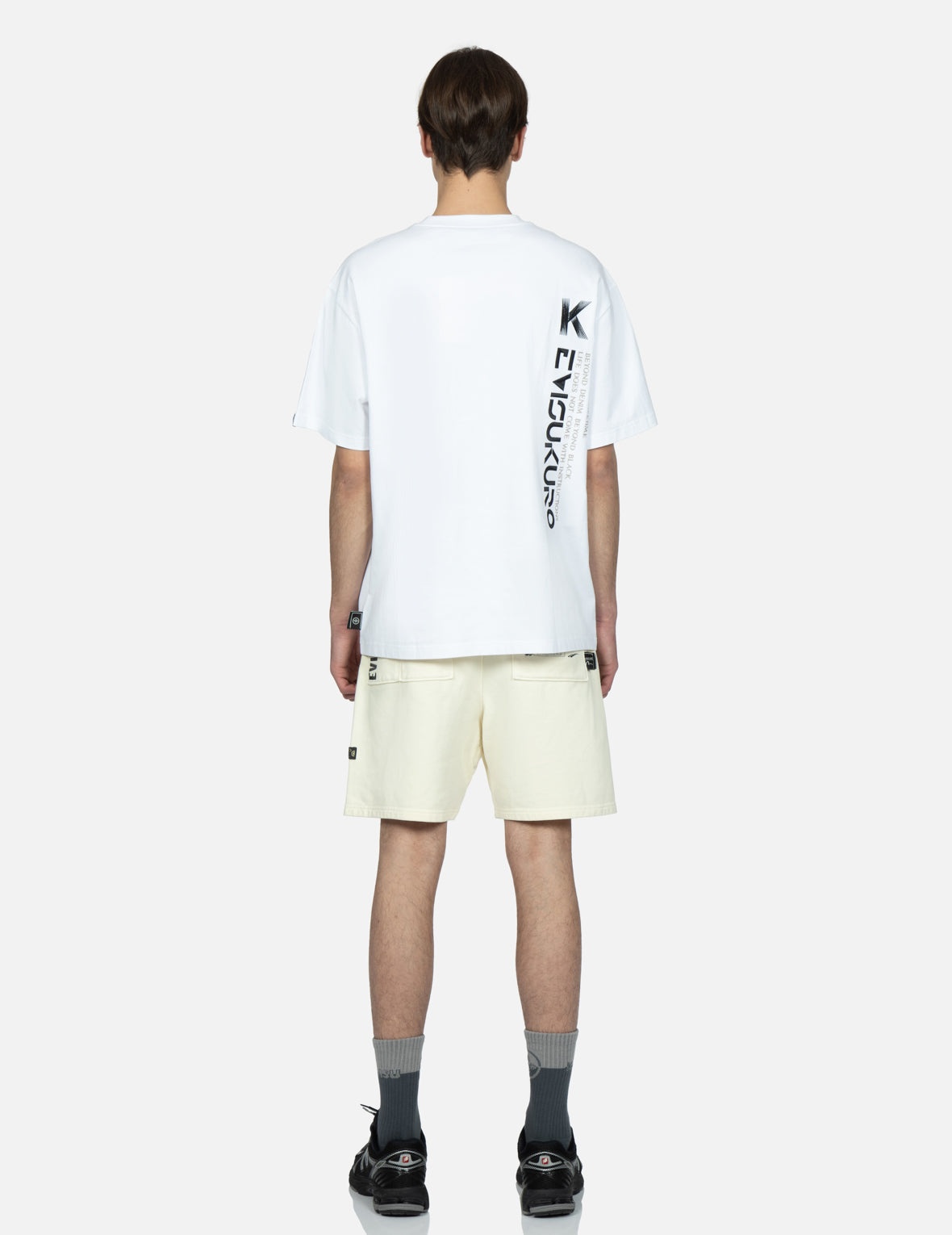 Distorted Kamon Embroidery Sweat Shorts - 5