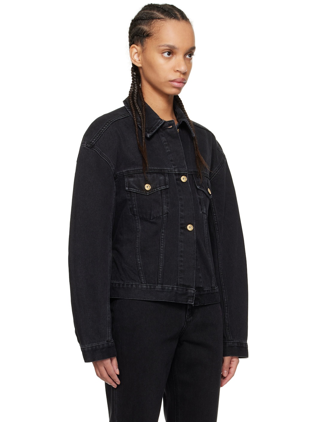 Black 'The denim de-Nîmes' Denim Jacket - 2