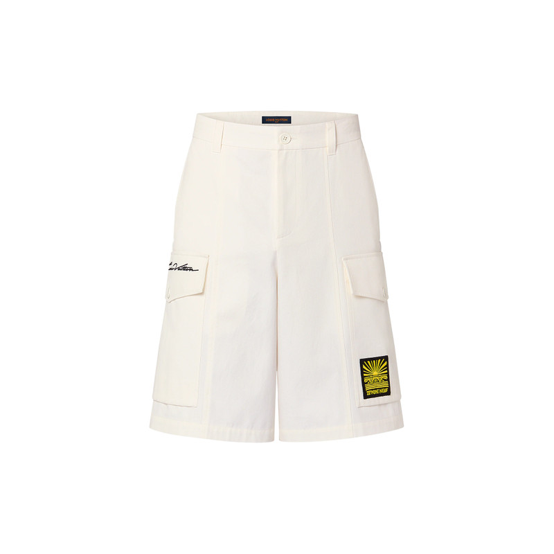 Embroidered Cotton Cargo Shorts 1