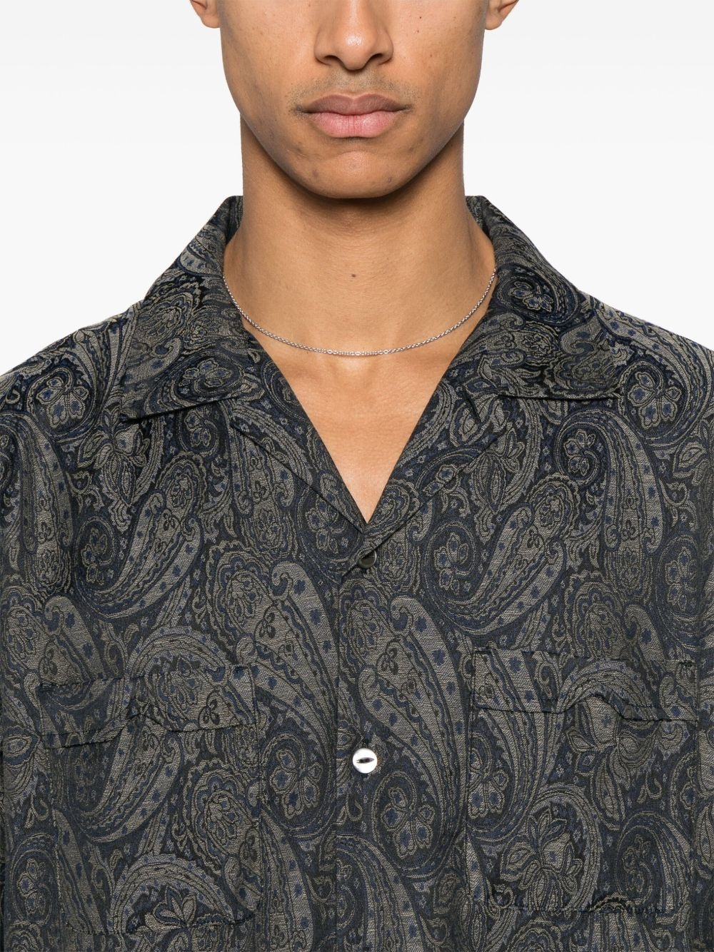 paisley-jacquard shirt - 5