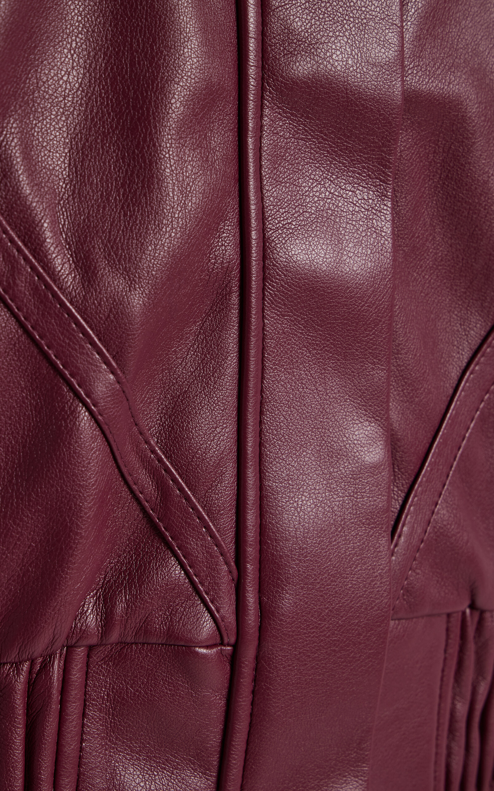 Faux Leather Bomber Jacket burgundy - 5