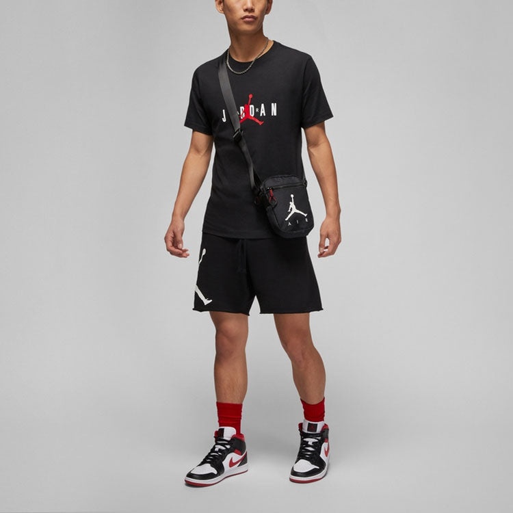 Air Jordan Alphabet Flying Man Logo Printing Round Neck Casual Short Sleeve Black DM1463-010 - 3