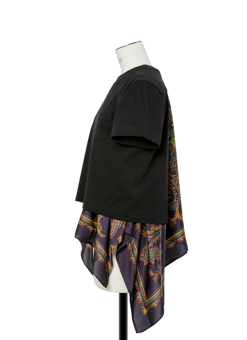 sacai Paisley Print x Cotton Jersey T-Shirt outlook