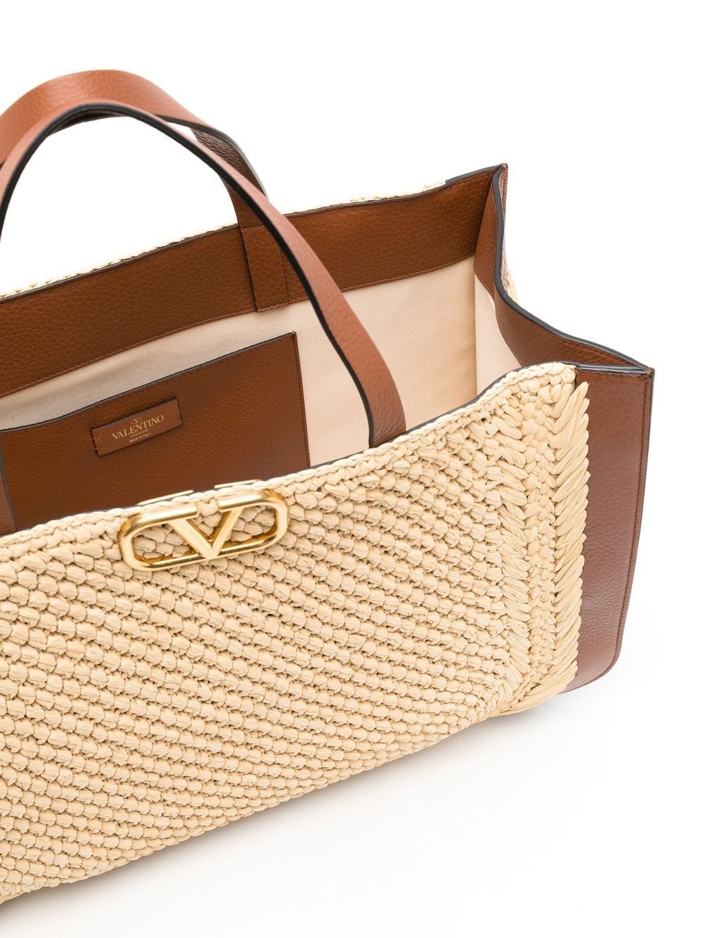 VLogo Signature raffia tote bag - 5