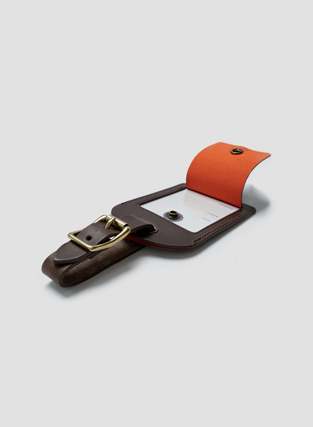 Leather Luggage Tag in Dark Brown - 6
