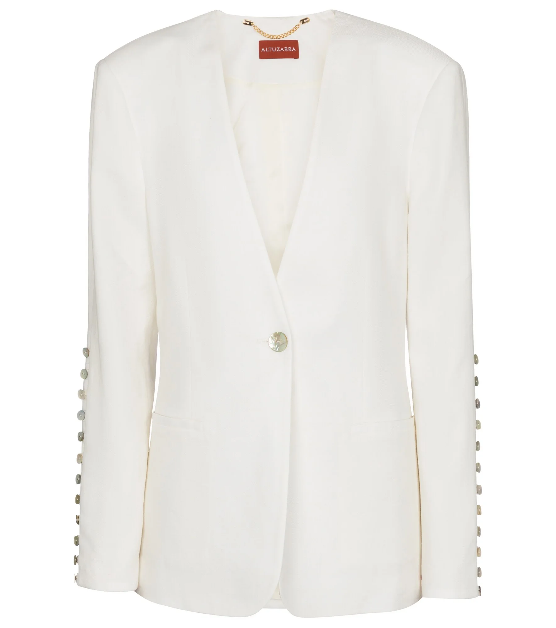 Fern linen-blend blazer - 1