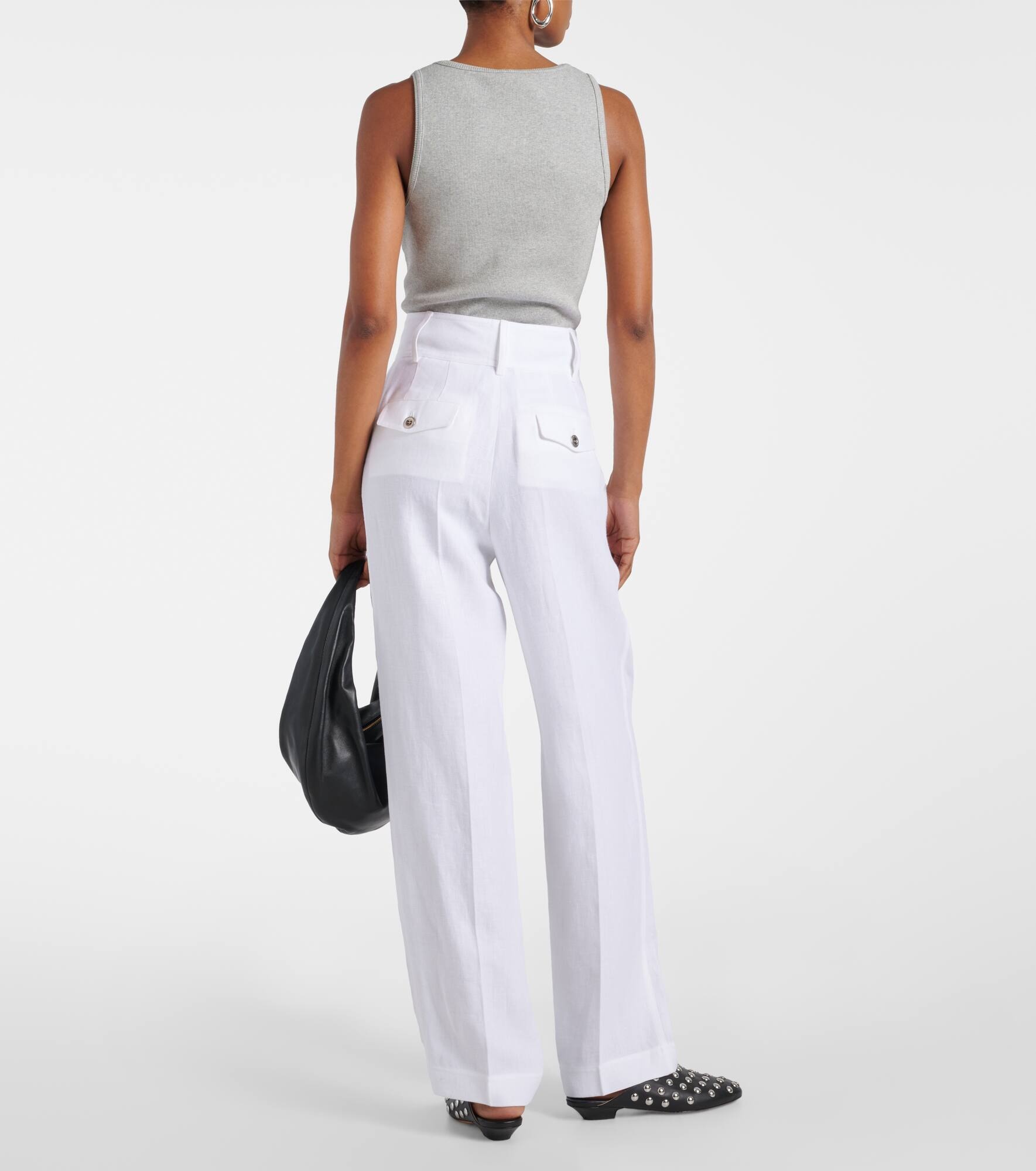 Linen wide-leg pants - 3