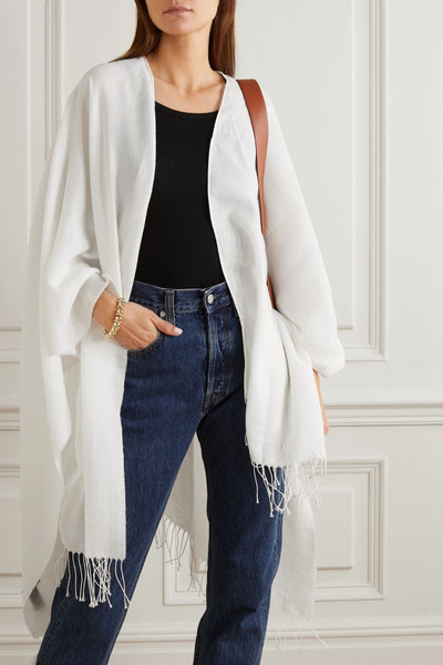 rag & bone Fringed cotton and wool-blend wrap outlook