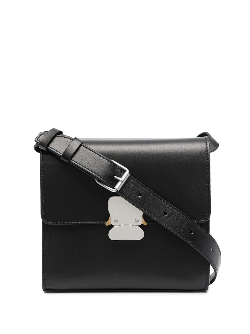 branded-buckle leather shoulder bag - 1