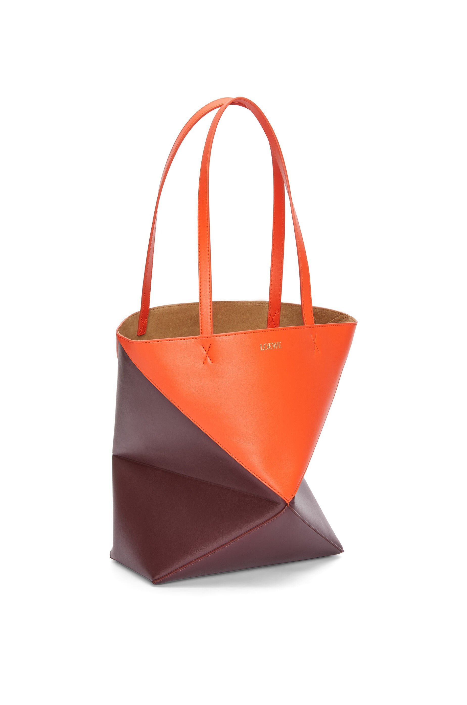 Puzzle Fold Tote in shiny calfskin - 4