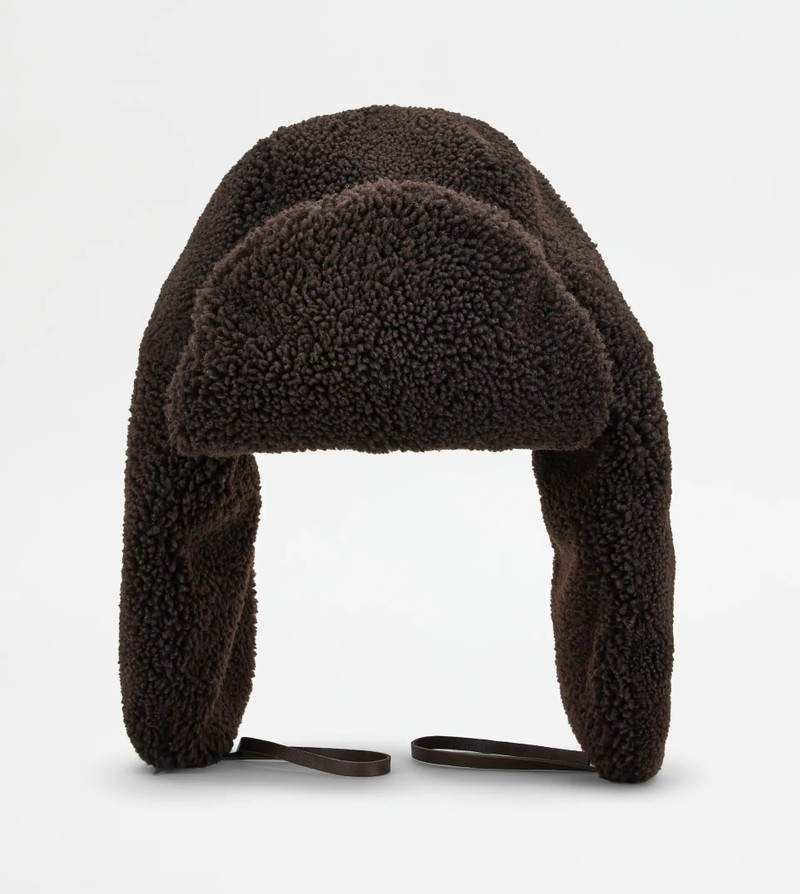 SHEEPSKIN AVIATOR HAT - BROWN 3