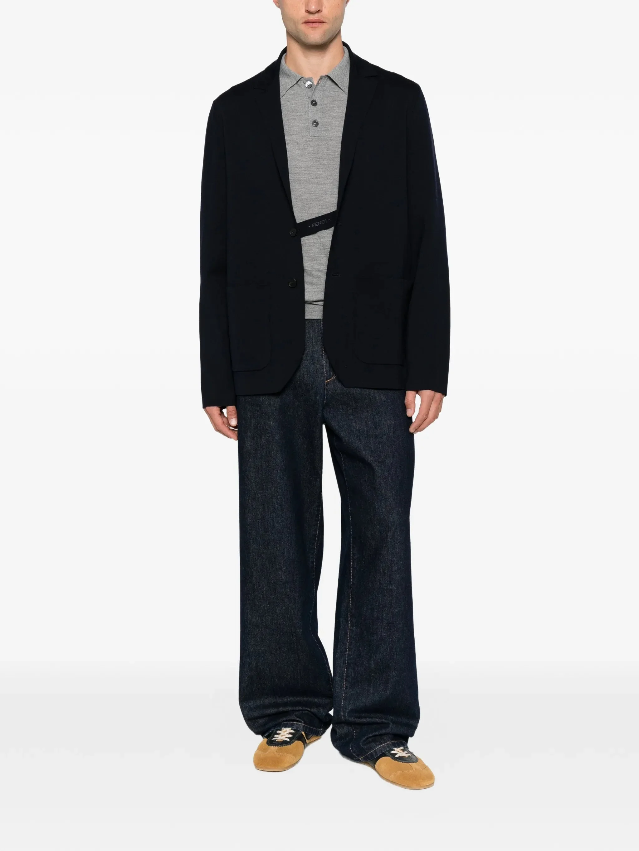Fendi Logo-strap Blazer - 1