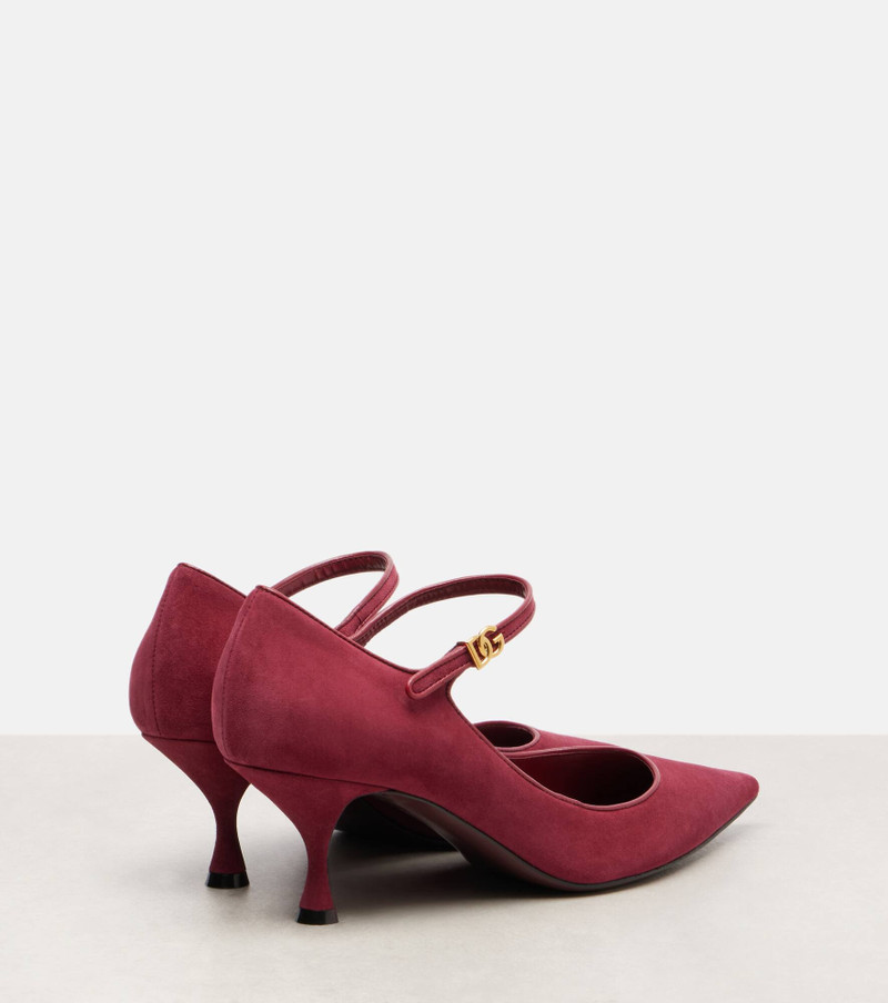 DG leather-trimmed suede Mary Jane pumps 2