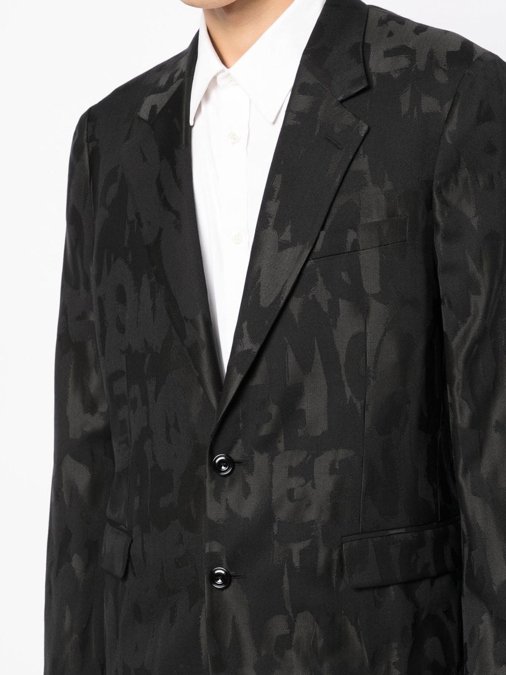 Graffiti-motif deconstructed blazer - 5