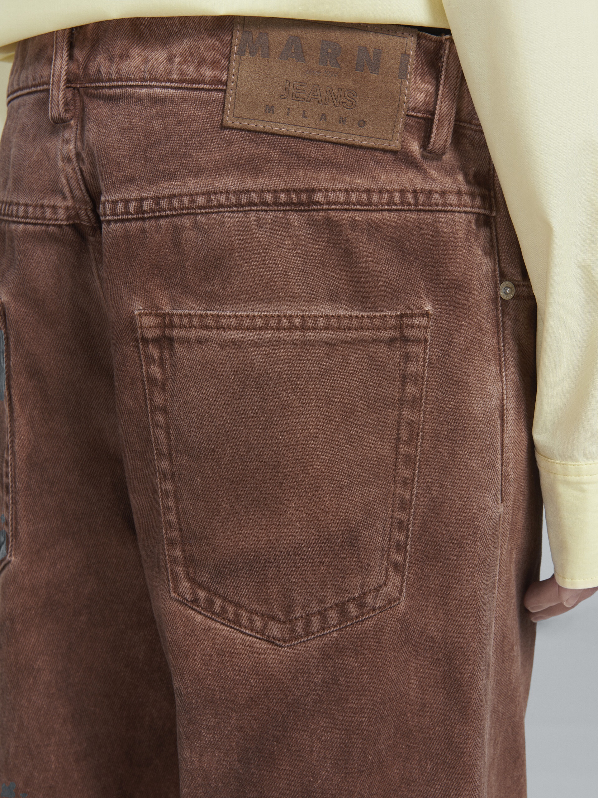 BROWN DENIM PANTS - 4