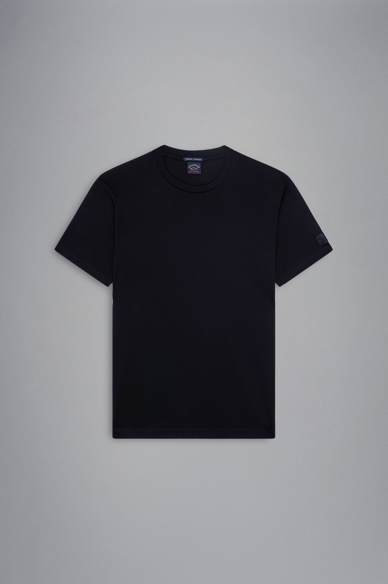 AQUA INTERLOCK COTTON T-SHIRT WITH APPLICATION - 1