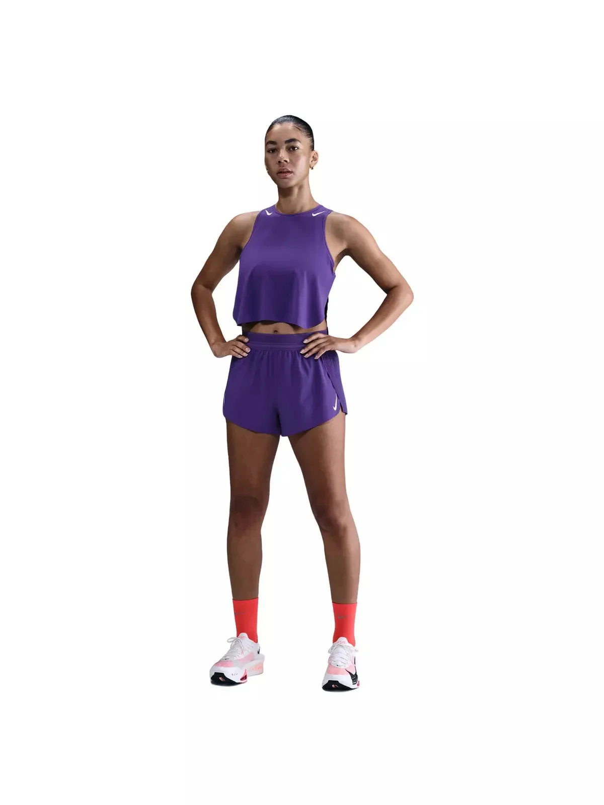 Women's AeroSwift Dri-FIT ADV Cropped Running Tank Top -Purple - 1