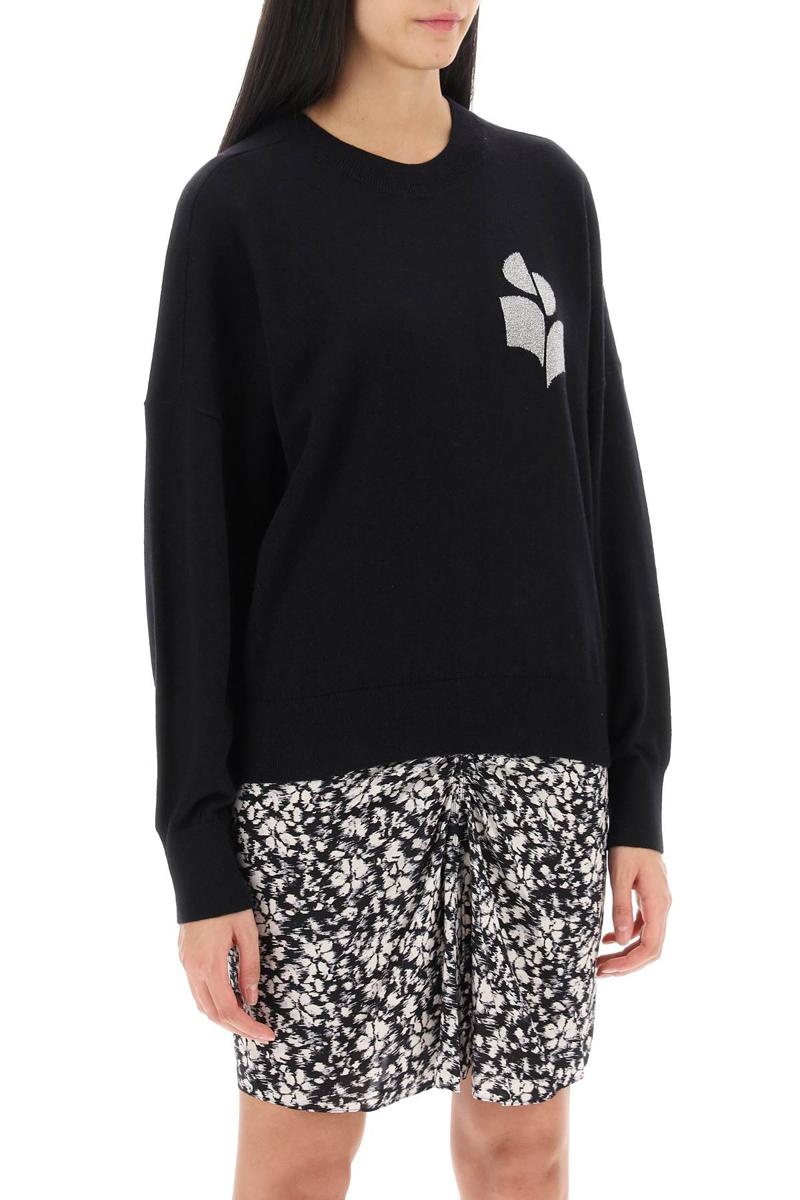 ISABEL MARANT ÉTOILE MARISANS SWEATER WITH LUREX LOGO INTARSIA - 2