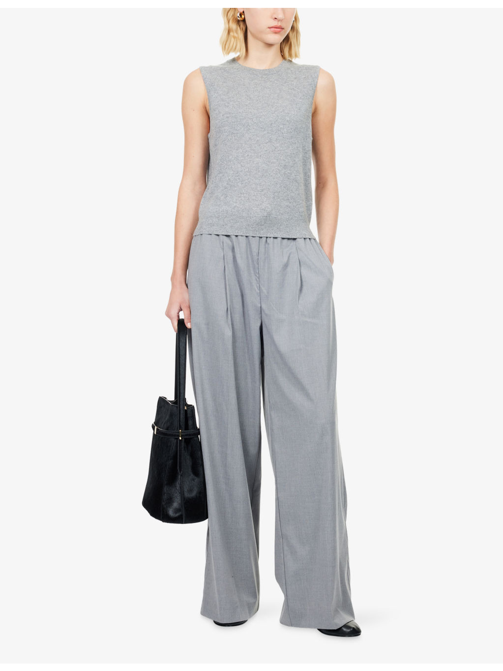 Sleeveless Crewneck Cashmere Top - 2