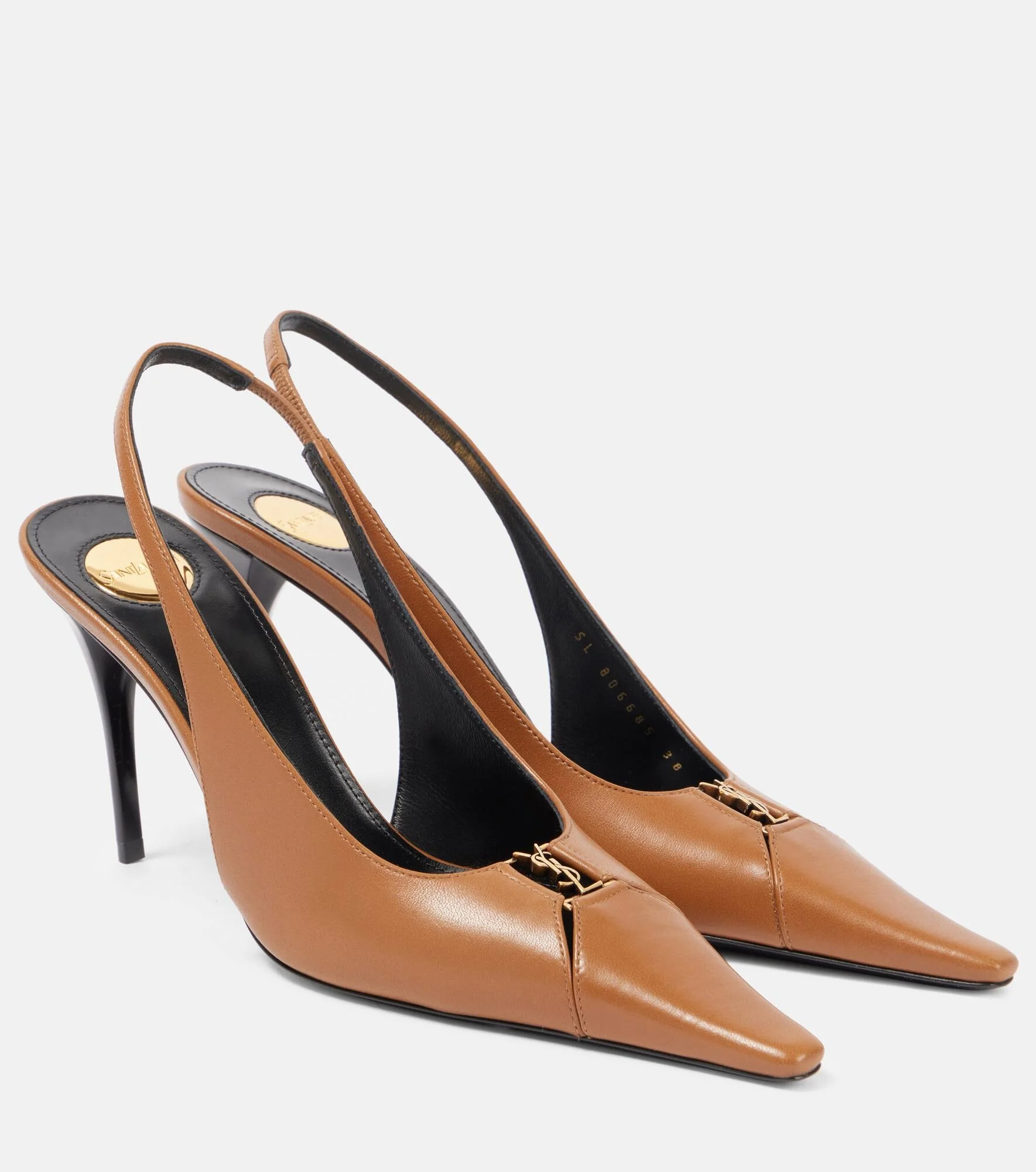 Babylone 90 leather slingback pumps - 1