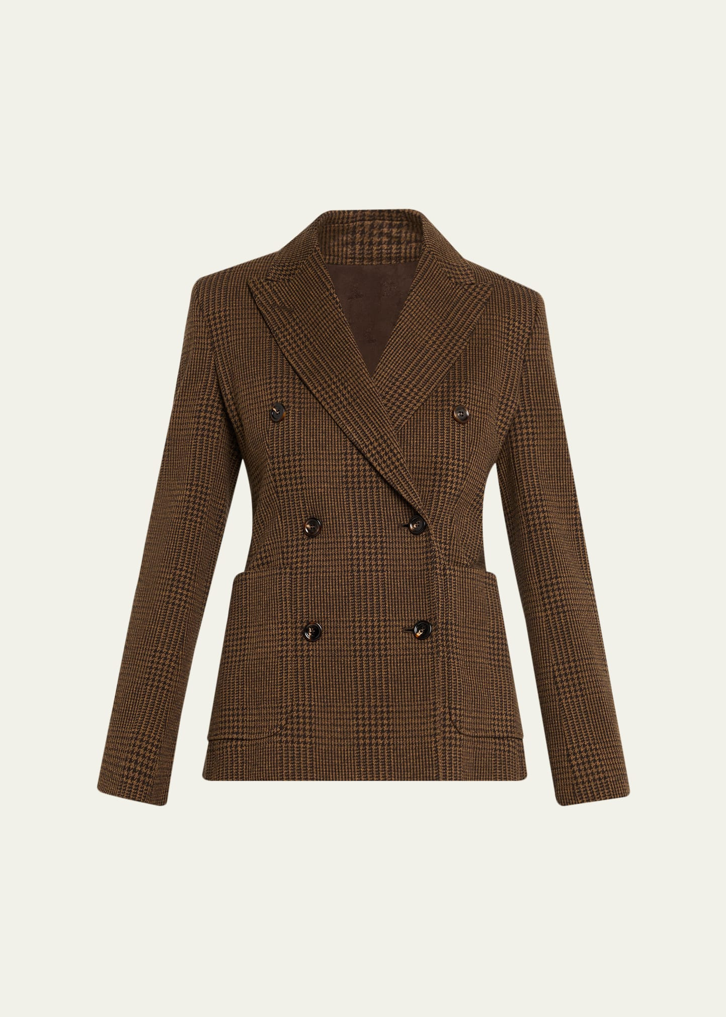 Zulma Houndstooth Wool Double-Breasted Jacket - 1
