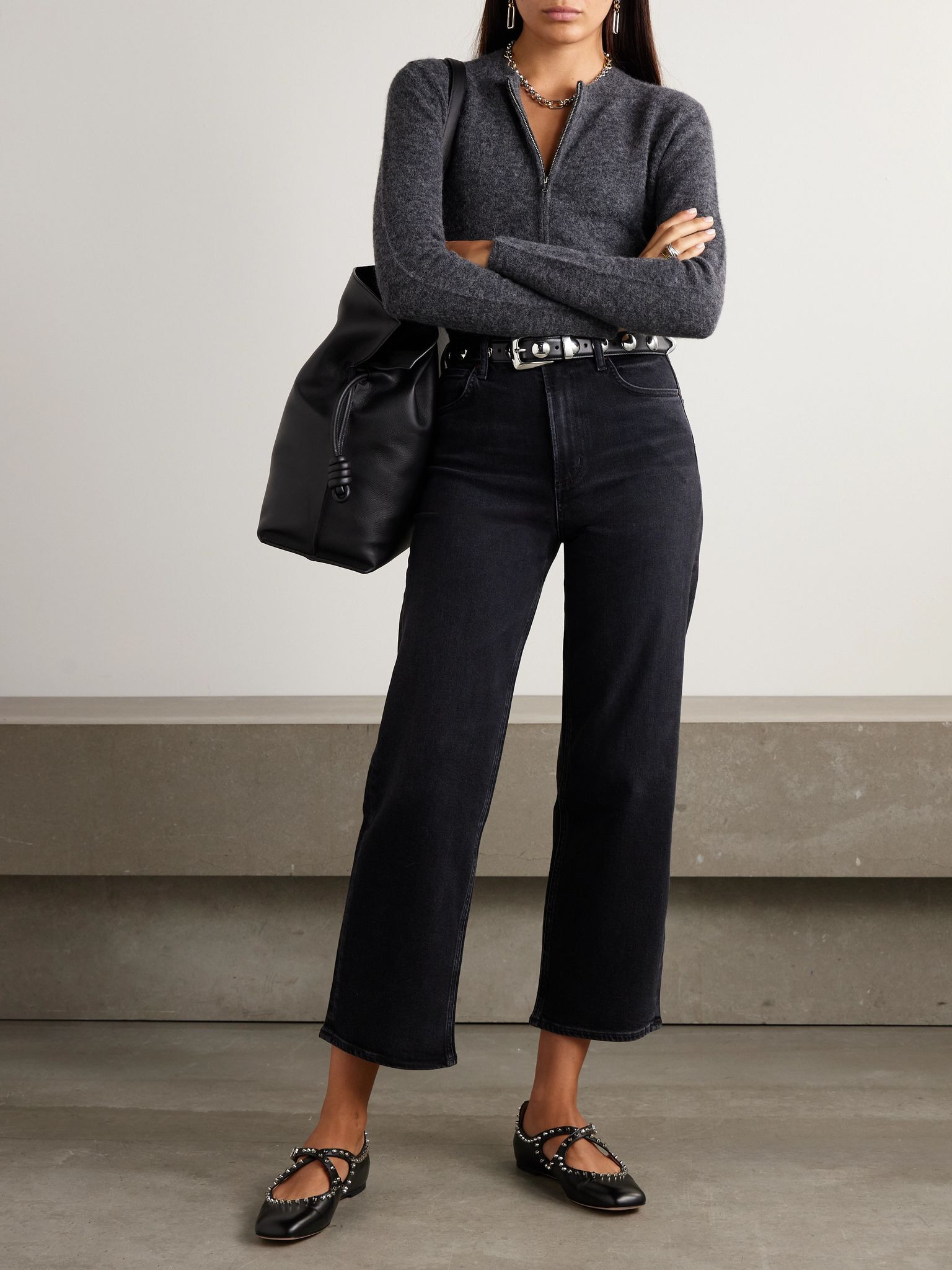Ren high-rise wide-leg jeans Black - 2