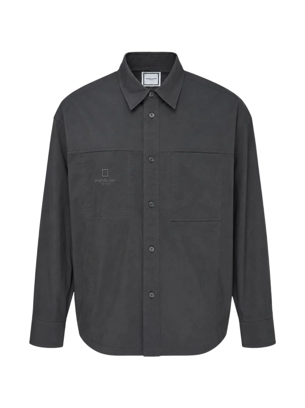 logo-print chest-pockets shirt - 1