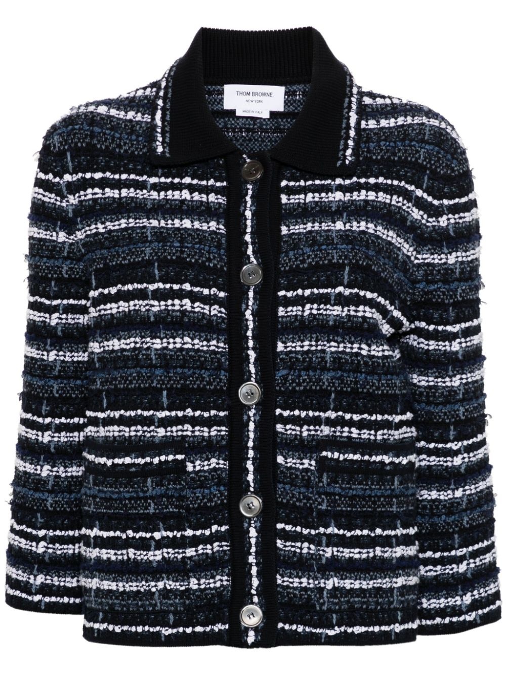 bouclé construction tweed jacket - 1