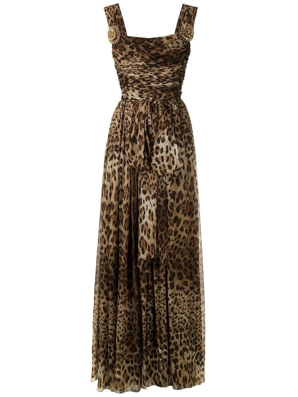 leopard print flared dress - 1