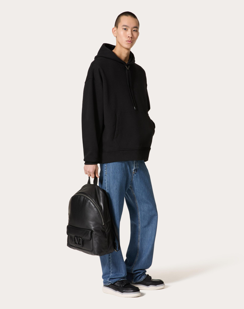 Valentino COTTON HOODED SWEATSHIRT WITH METALLIC V DETAIL outlook