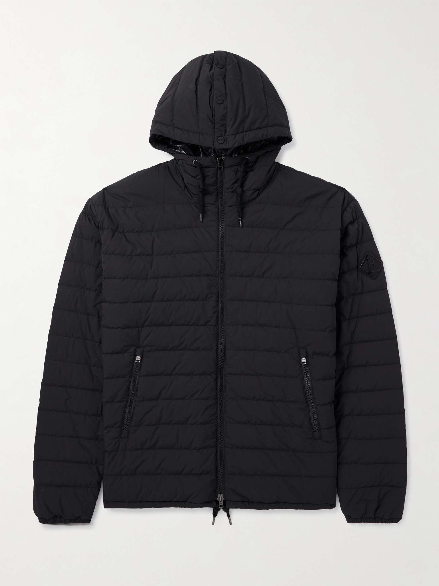 Quilted Padded Shell Hooded Down Jacket - 1