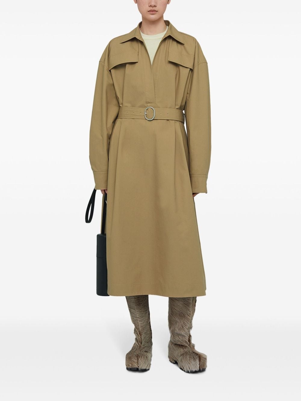 classic-collar cotton dress - 2