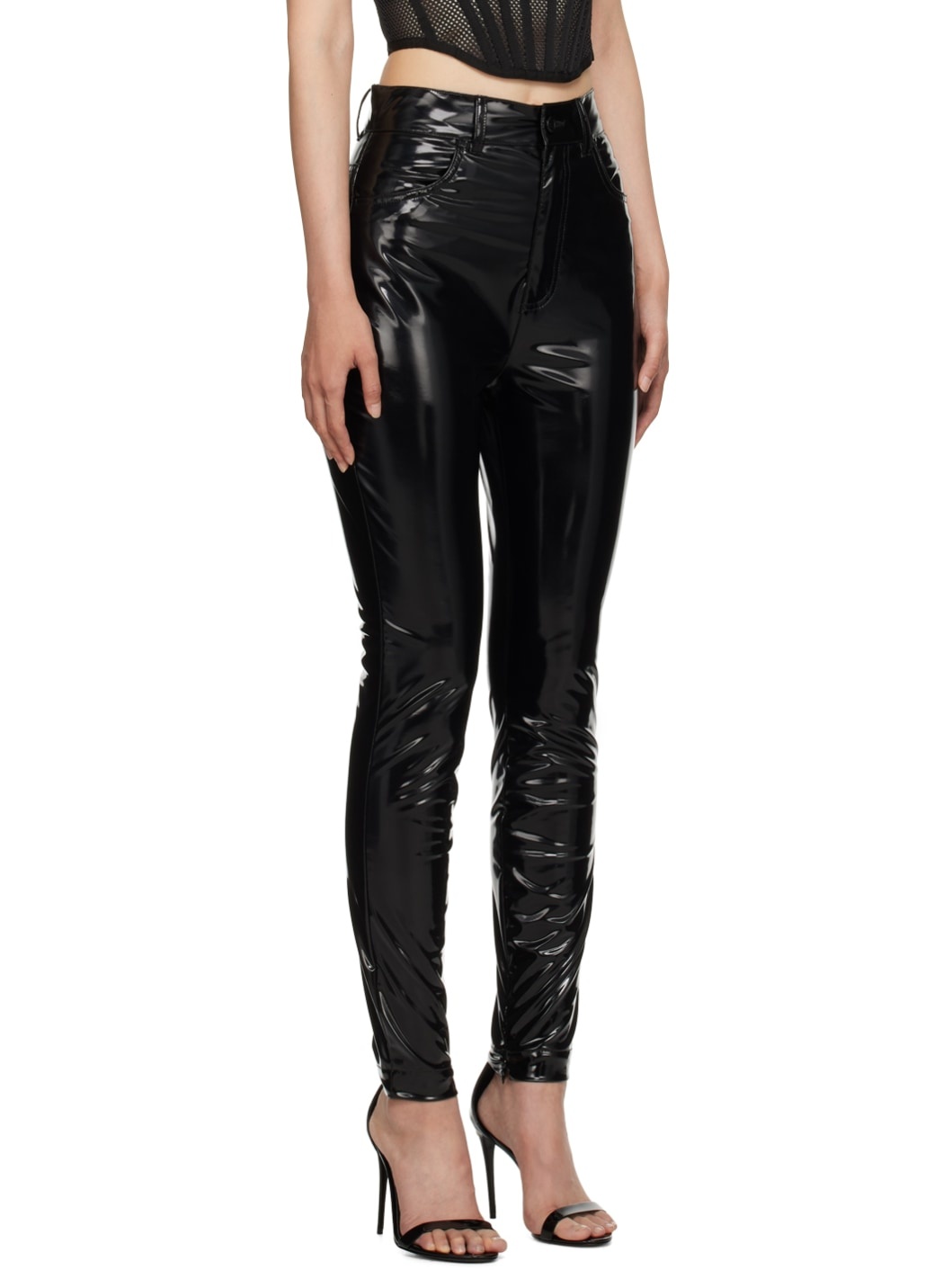 Black High-Rise Trousers - 2