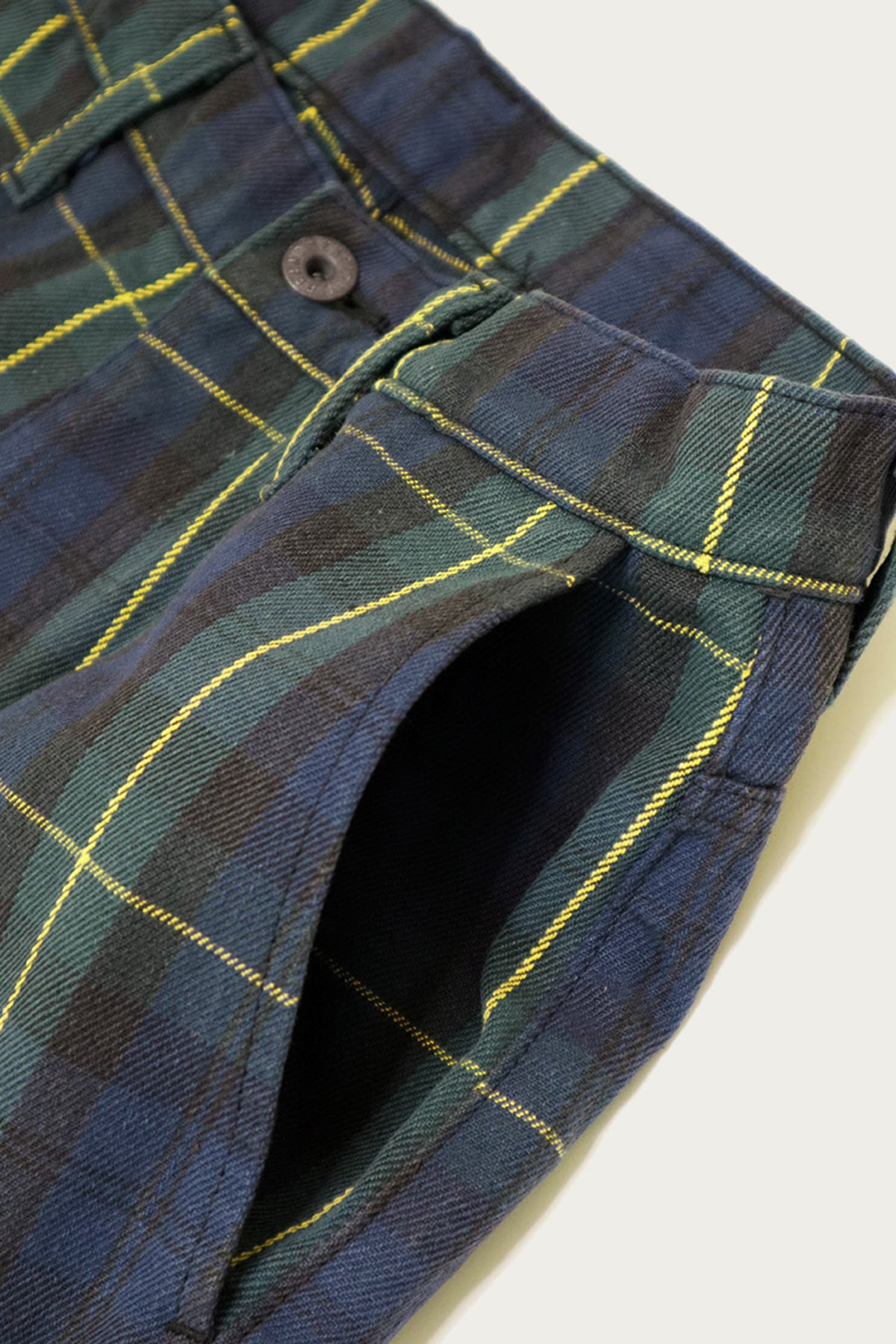 11oz Tartan Check PORT Baggy Pants - Navy - 4