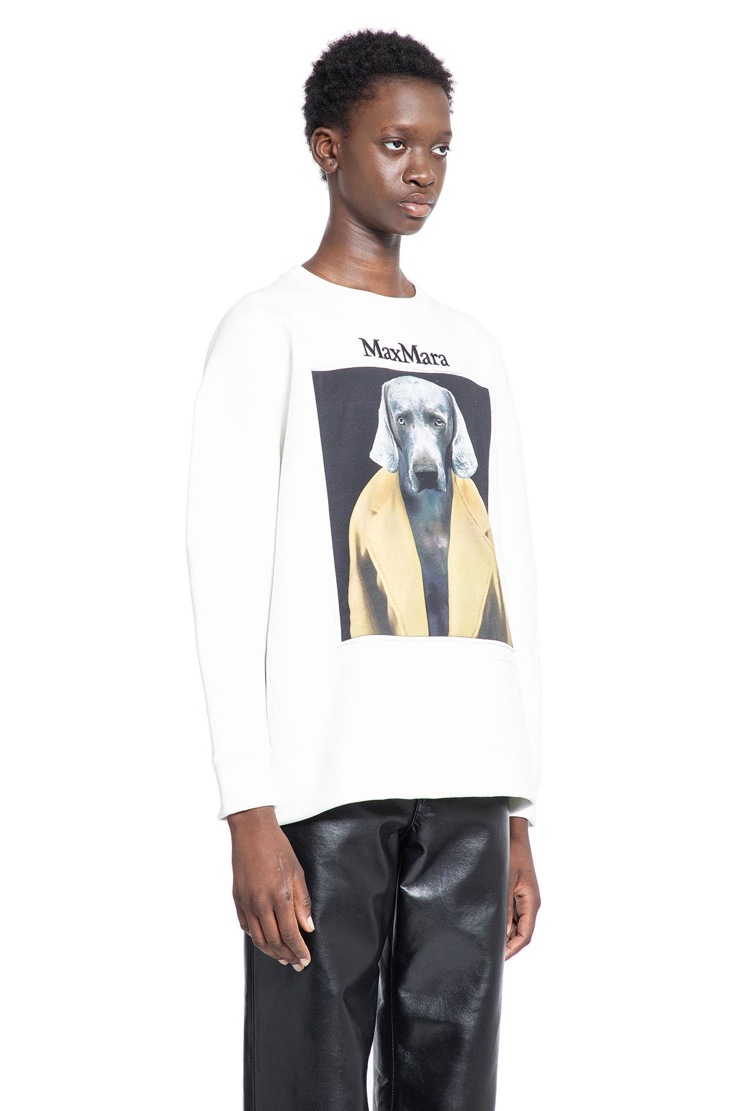 Max Mara Cotton-Sweatshirt-With-Wegman-Print | antonioli | REVERSIBLE