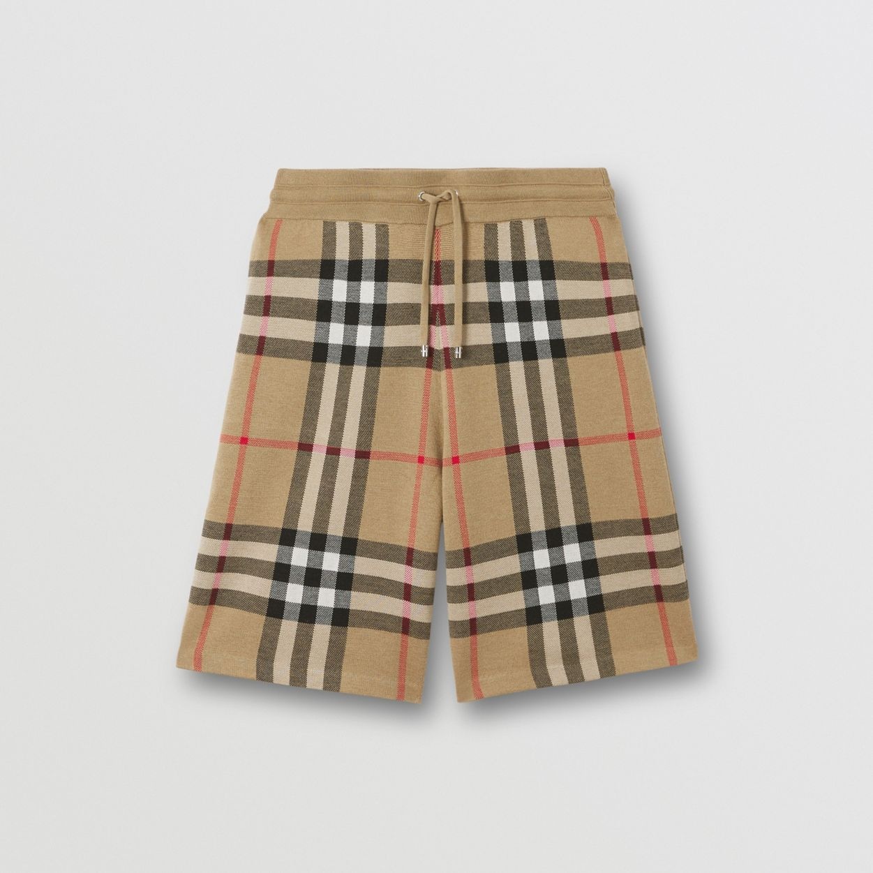 Check Silk Wool Jacquard Shorts - 1