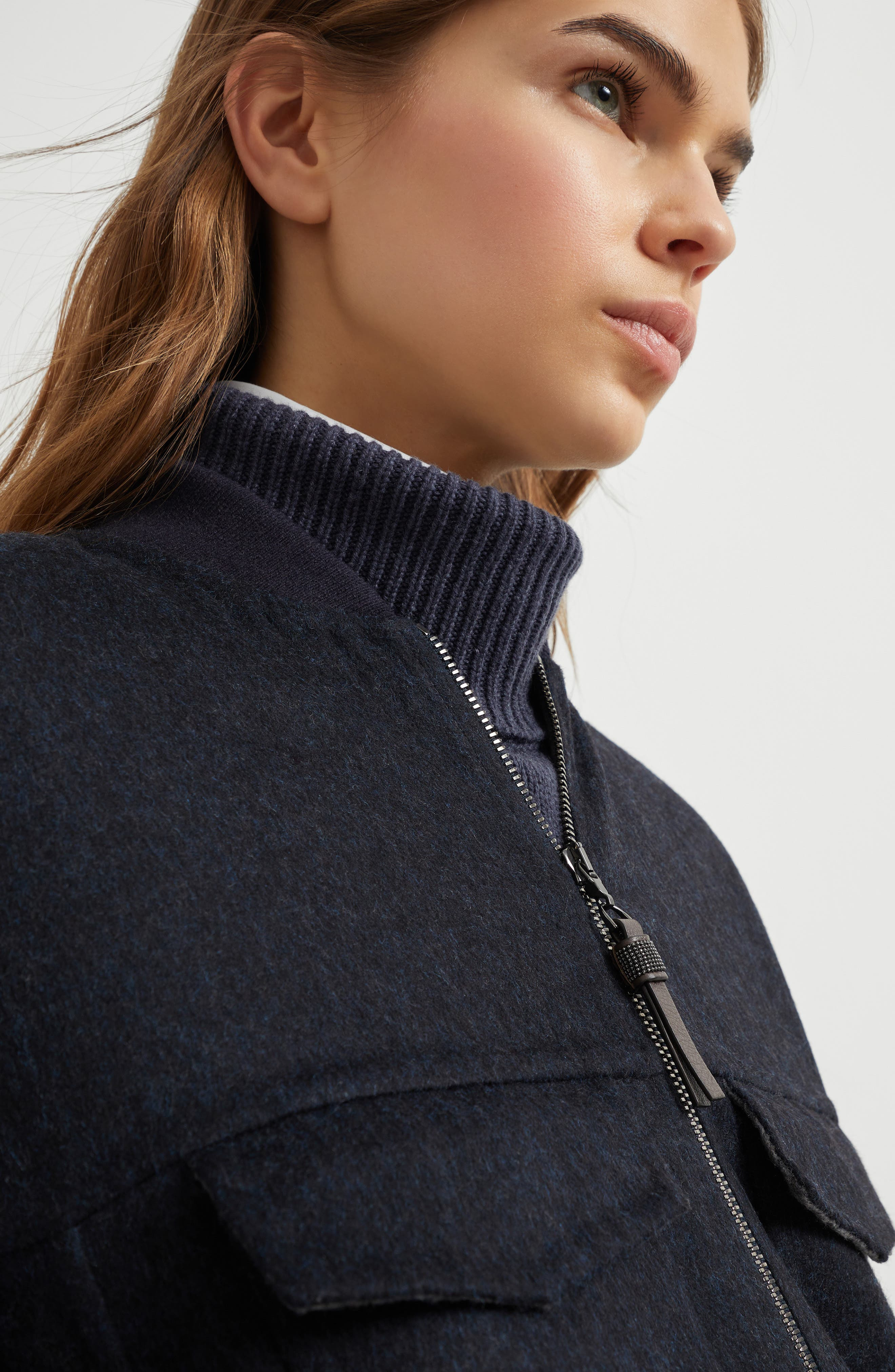 Brunello Cucinelli Hand-crafted bomber jacket in Night at Nordstrom - 4