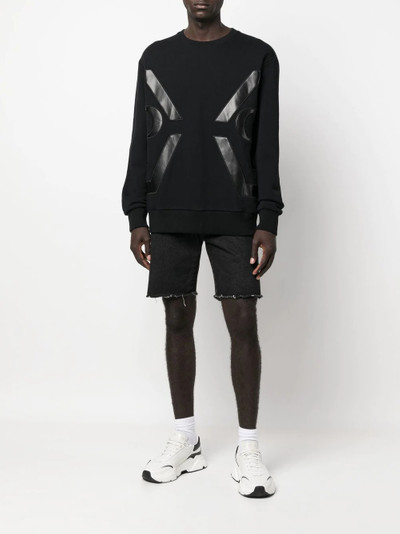 PHILIPP PLEIN panelled crew-neck cotton sweatshirt outlook