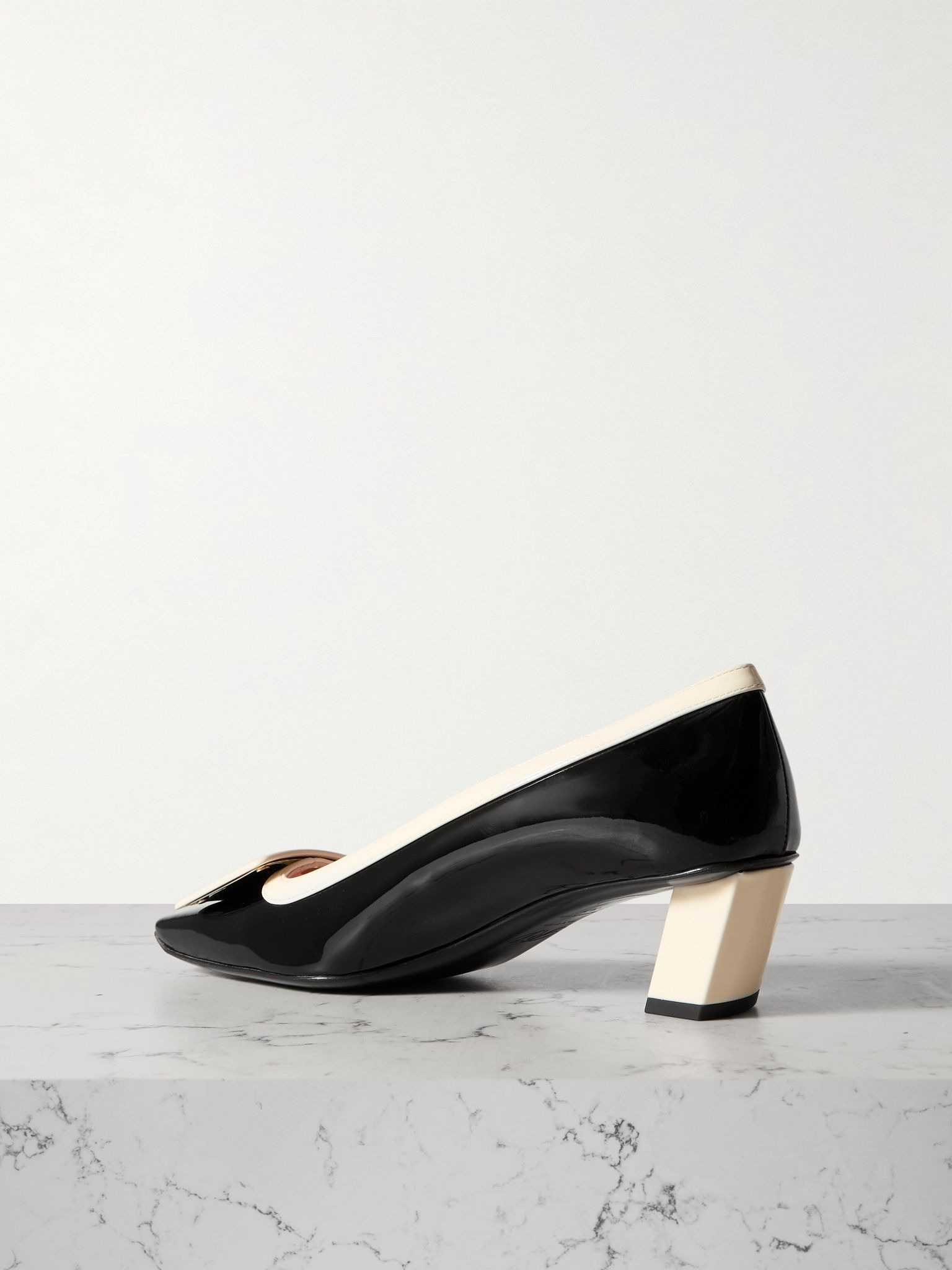 Belle Vivier 45 two-tone patent-leather pumps Black - 3