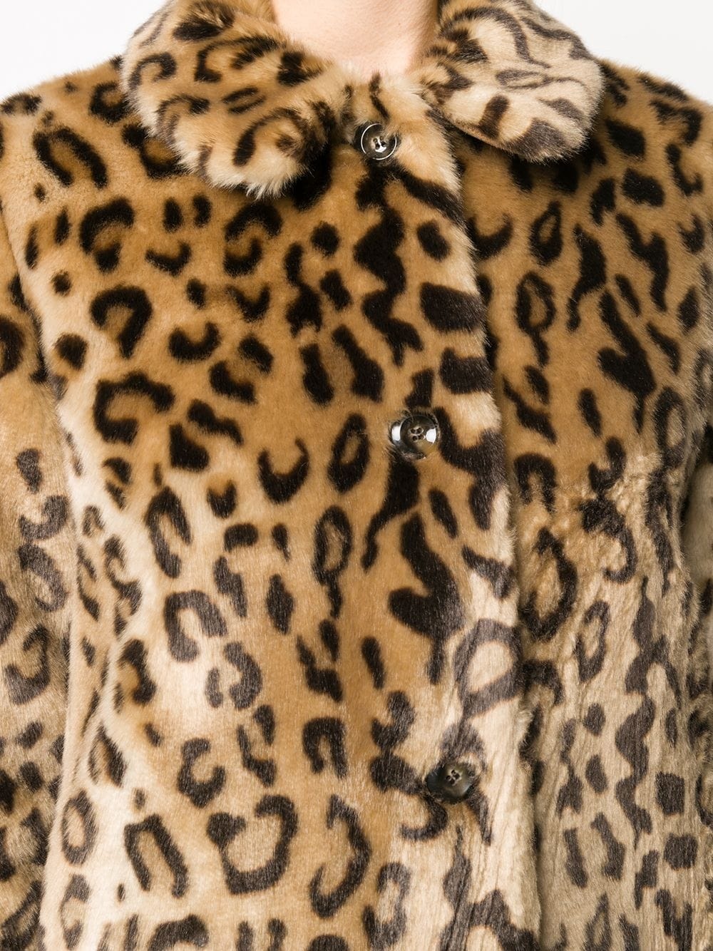 leopard-print faux-fur coat - 5