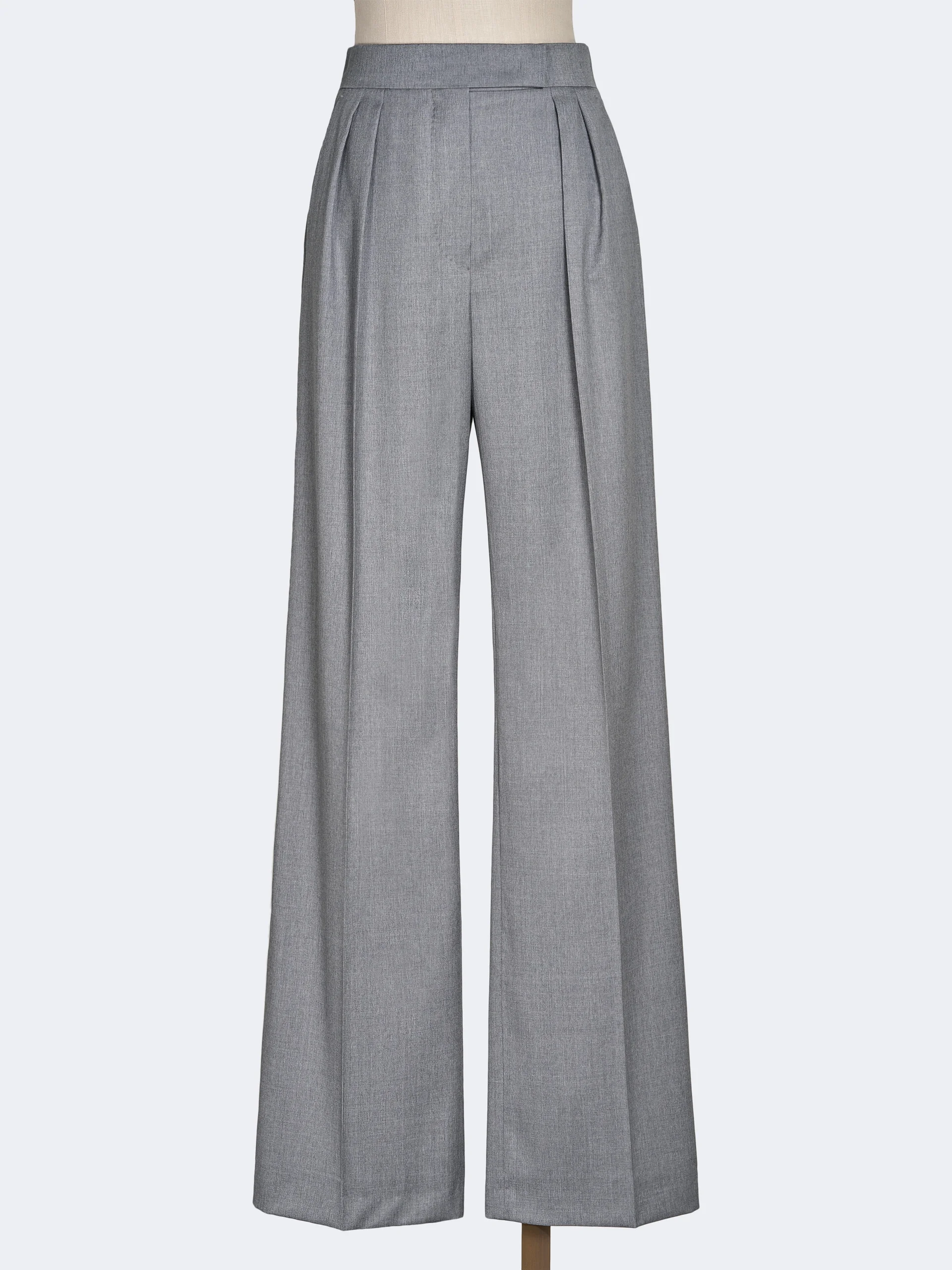 ZIMINO Wool twill trousers - MEDIUM GREY - 1