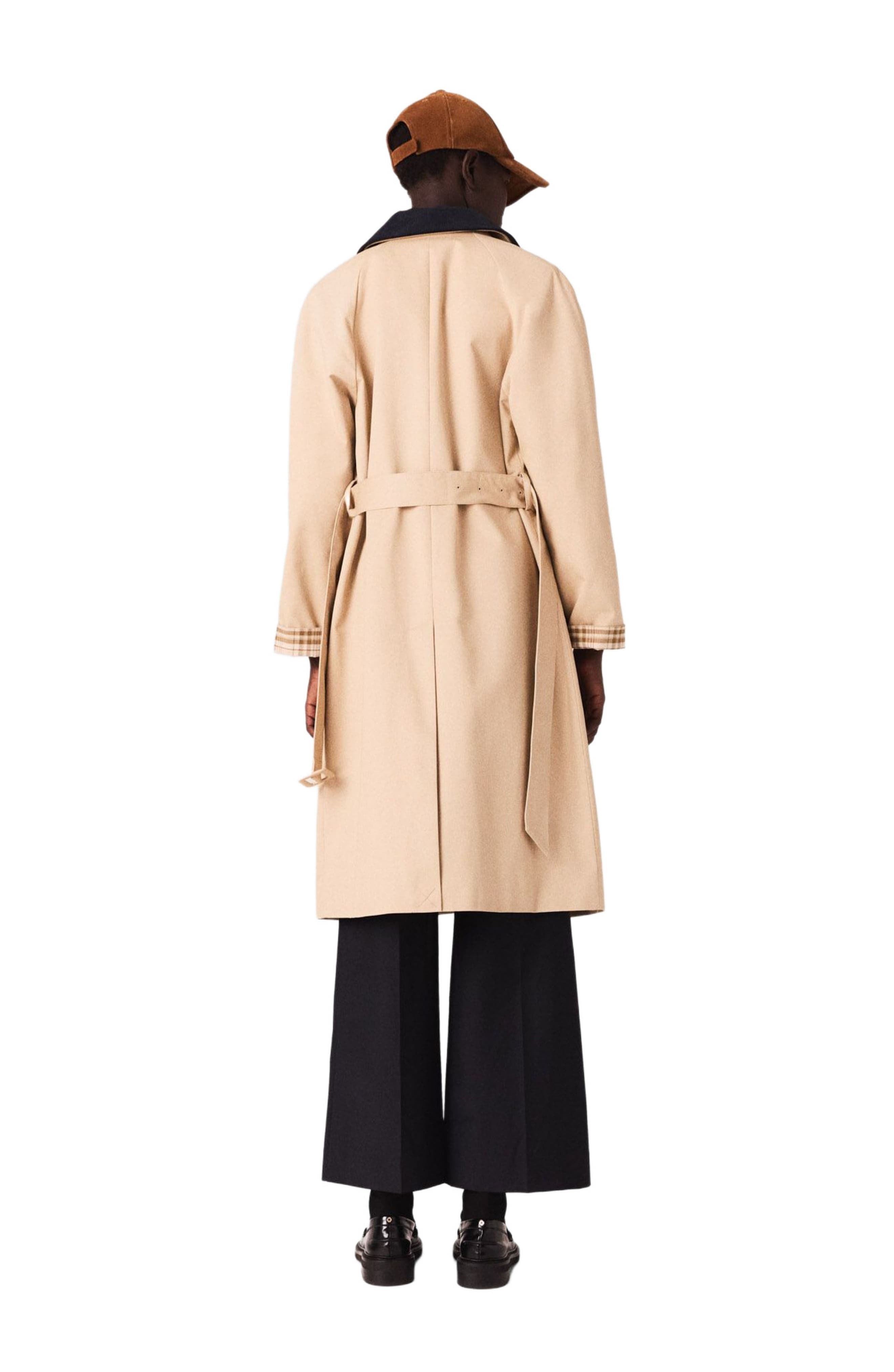 maje Contrast sleeve and collar trench in Beige at Nordstrom - 2