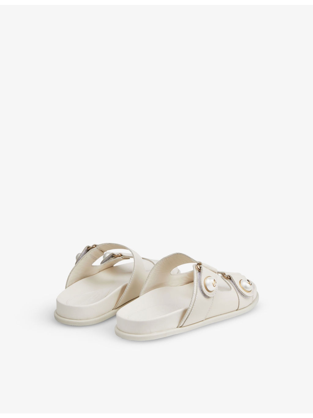 Fayence pearl-embellished leather sandals - 4