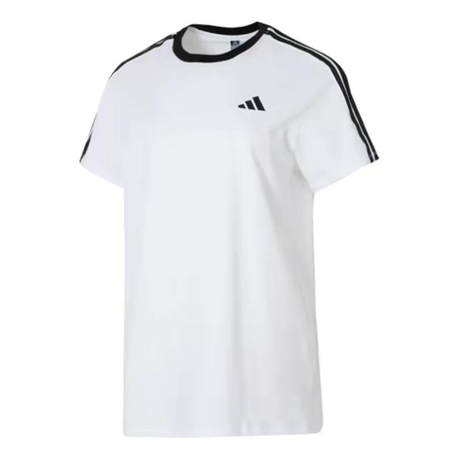 (WMNS) adidas Boyfriend T-Shirt 'White Black' JY7613 - 1
