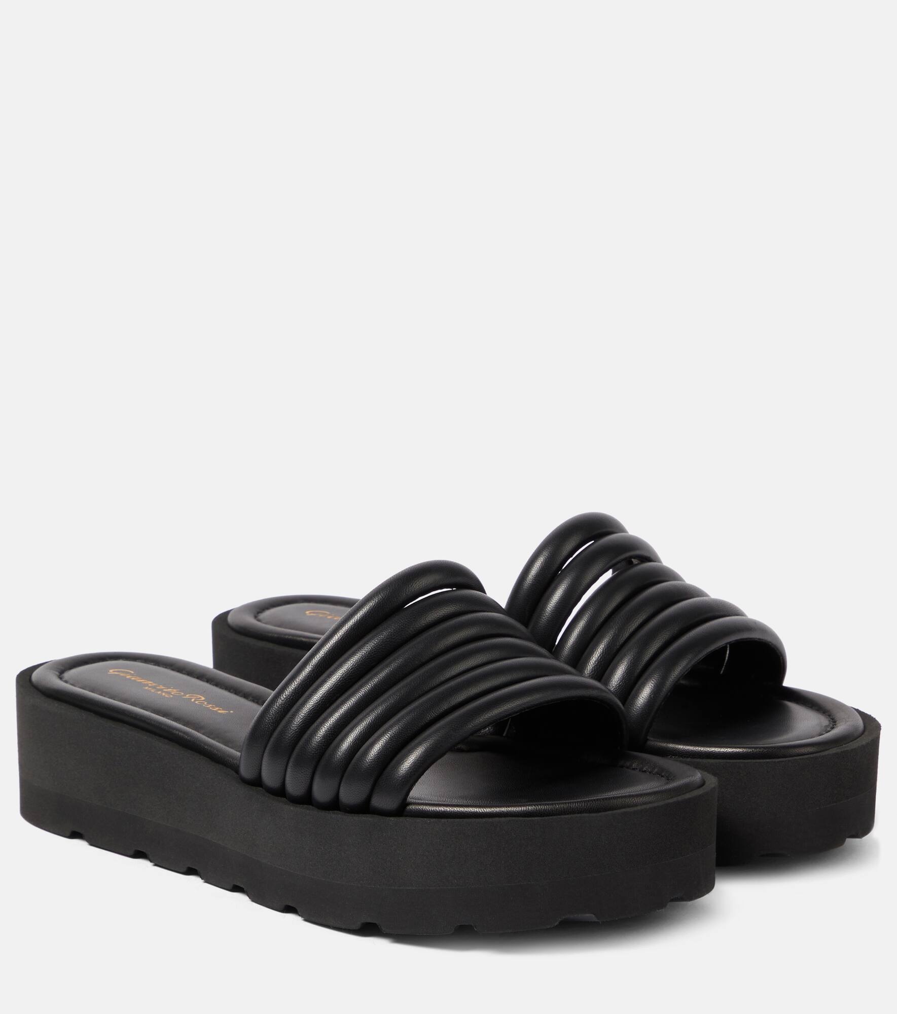 Leather platform sandals - 1