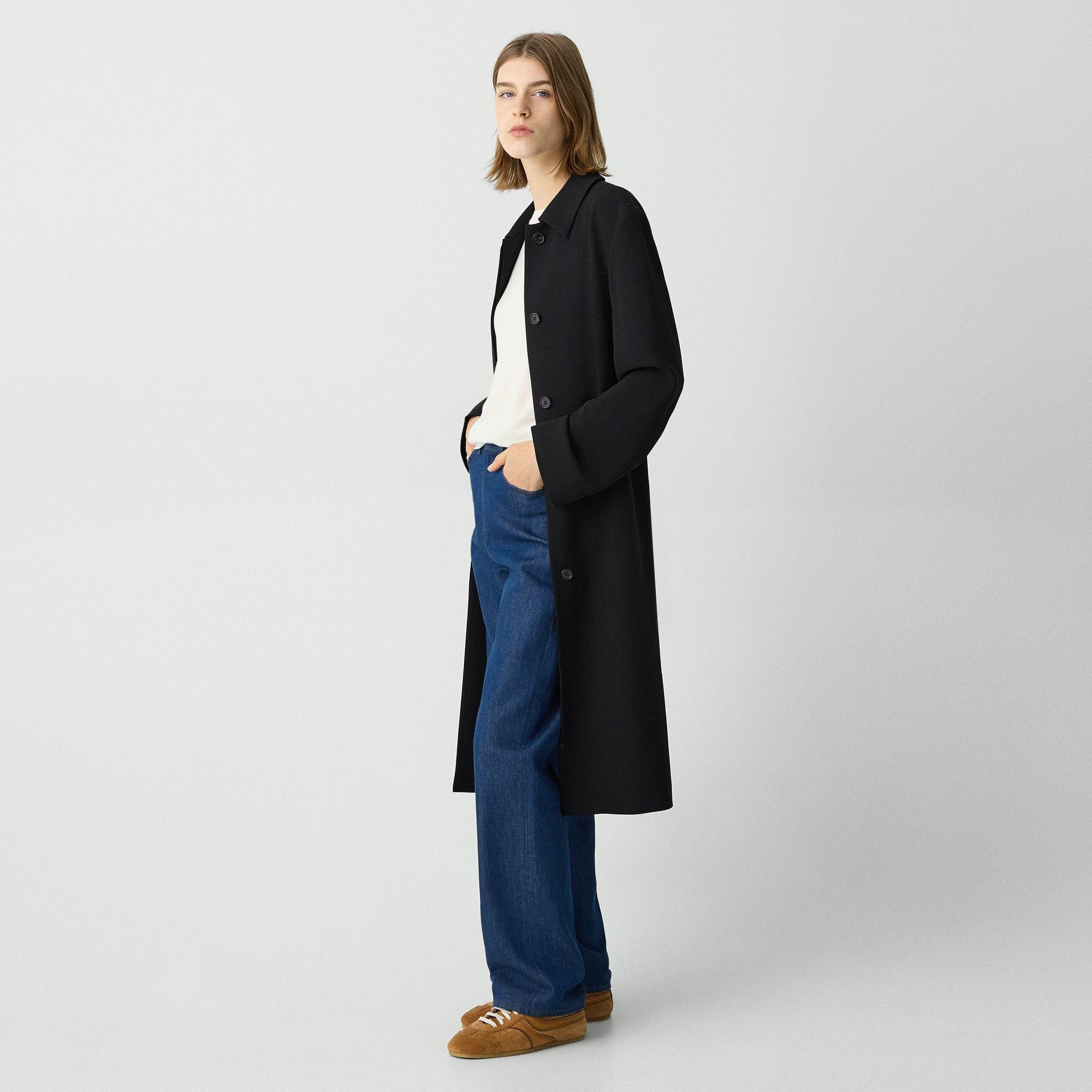 Slim Car Coat in Admiral Crepe - 3